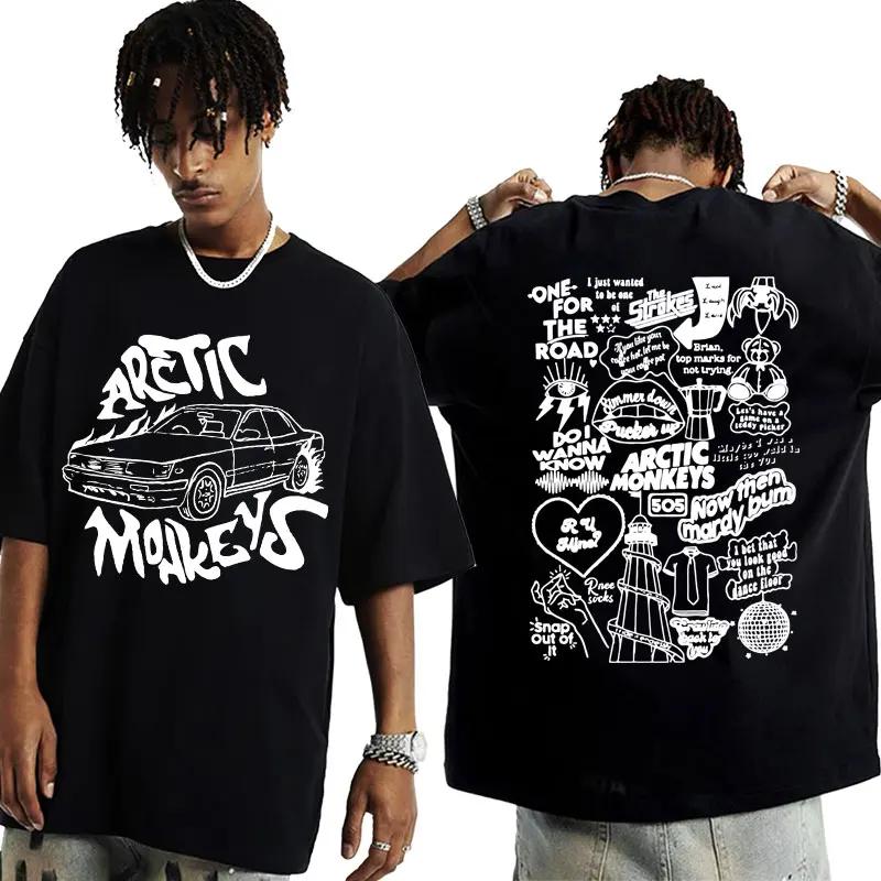 Vintage Favourite Worst Nightmare T Shirt Arctic Monkeys 505 Lyrics Print Tee Shirt for Men Women Hip Hop Punk Oversized T-shirt