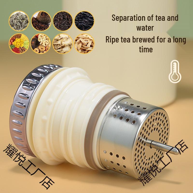 Maternal & Infant 316 Stainless Steel Thermos Pot with Smart Temperature Stewing and Portable Tea Infuser.