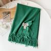 Solid color imitation cashmere scarf women's metal standard shawl women's high-grade relaxation camel-colored warm scarf