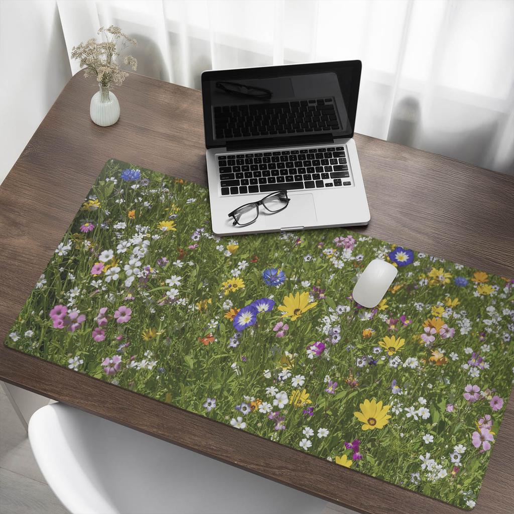 Desk Pad for Graphic Designers and Designers Floral Meadow 120x60 Cm