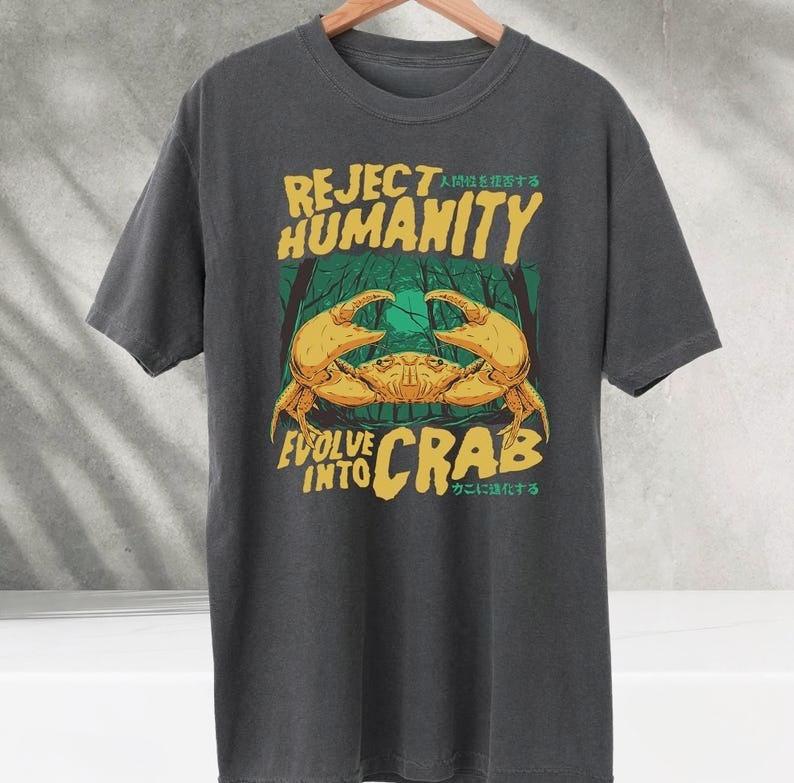 I Will Be Taking My Leave Crab Meme Tshirt Japanese Social Anxiety Graphic Tee Funny Introvert Oversized T Shirt For Unisex Unisex
