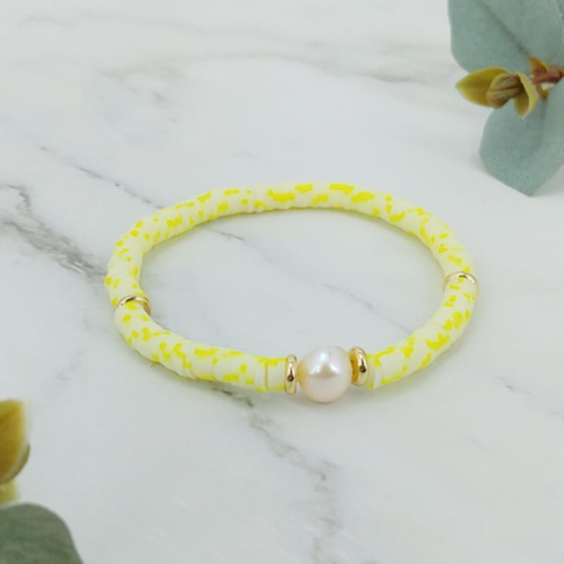 LALA Pearl Bead Bracelet B (Set of 3) - YELLOW