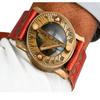 Steampunk Brass Sundial Compass Wristwatch Leather Strap Timepiece