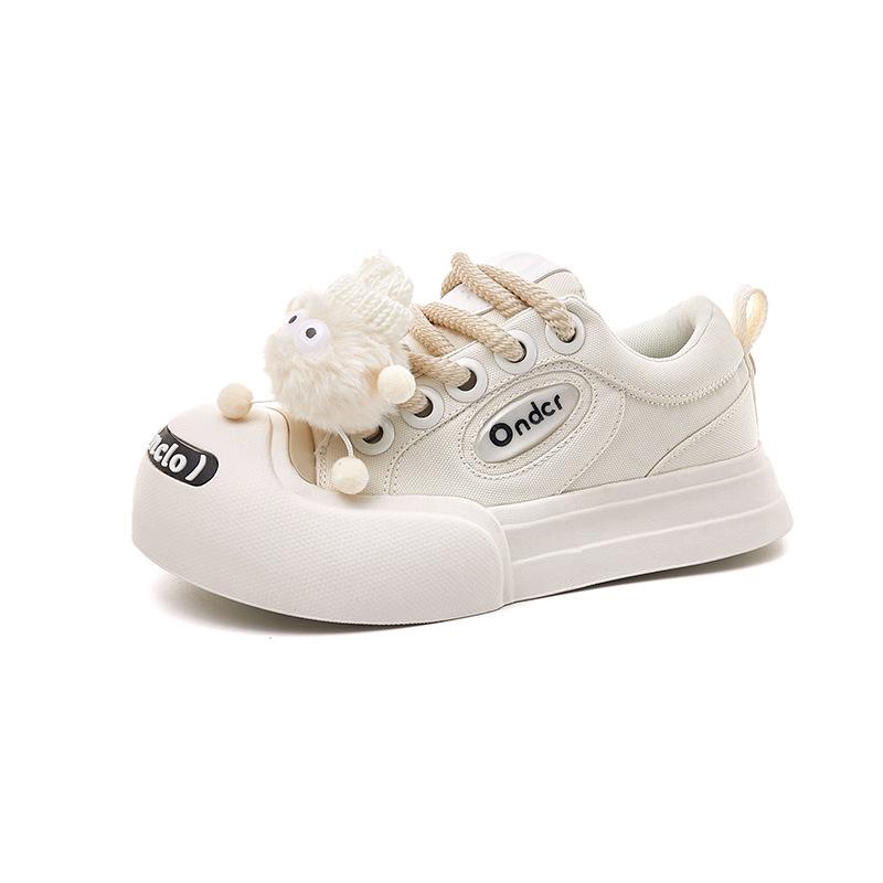 canvas platform ugly cute big head shoes new little white shoes couple board shoes casual shoes 40 белый