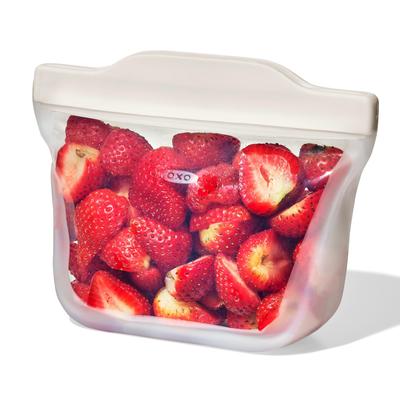 OXO Silicone Stand Bag S Food Storage Reusable Microwave Dishwasher Safe X Oatmeal 15.5 12.5cm
