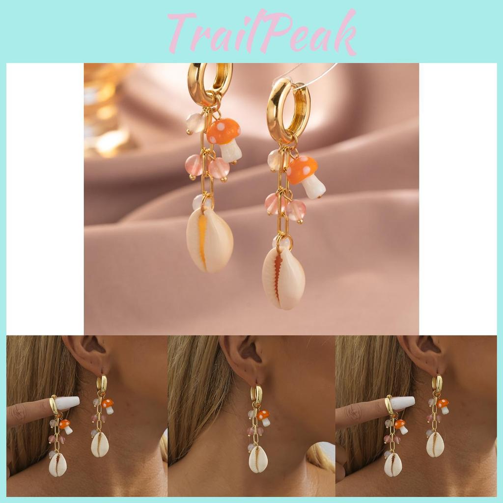 Contemporary Geometric Shell Mushroom Earrings For Women Fall 2023 Fashion