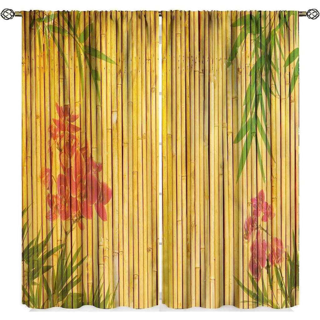 Závěsy ve stylu tradiční čínské kaligrafie, bambusový strom, moderní 3D geometrické závěsy, dům a ložnice, výzdoba oken