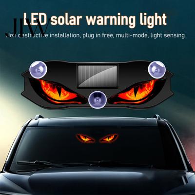 Car Window Glowing Accessories Solar Devil Eyes Light for Windshield, Warning Sign with Three Smart Modes, Atmosphere LED Digital Panel,
