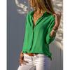 BITCED Women's Fashion Casual Solid Color Print Long Sleeve POLO Neck Blouses & Shirts