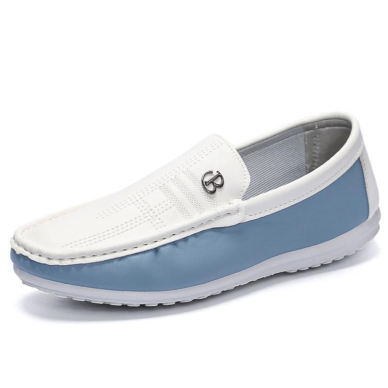 Summer New Men's Shoes Trendy Casual White Beanie Shoes Versatile Foot Cover Soft Leather Soft Sole Loafers Men's Shoes