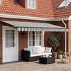 Manual Articulated Arm Awning with LEDs Anthracite and White 4 x 2 m