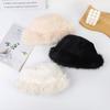 Korean Plush Knitted Hat Women's Solid Color Fashionable Thermal Basin Hat Shows a Small Face, Thickened Ear Protection and Windproof Hat