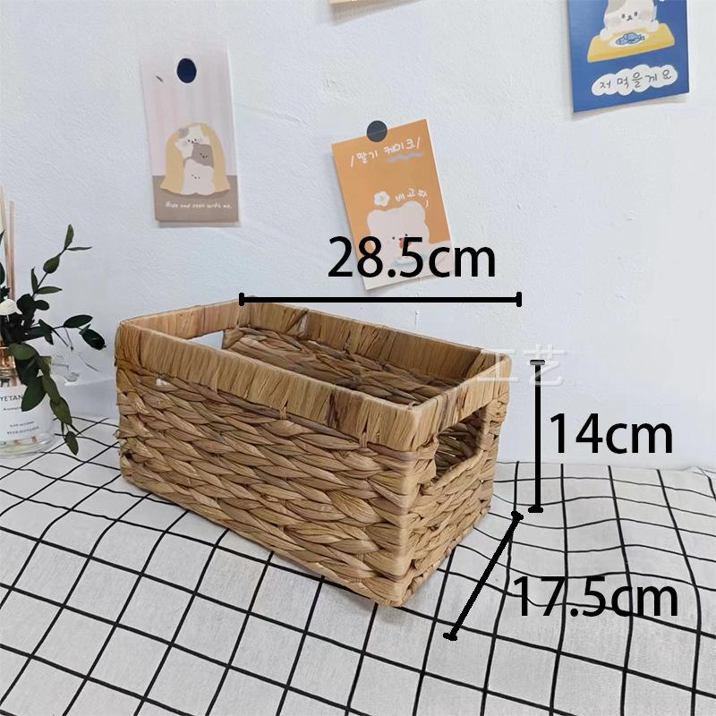 

Water Hyacinth Wicker Baskets with Built in Handles Versatile Storage Solution for Home Office Dorm Desk Drawer Organizer