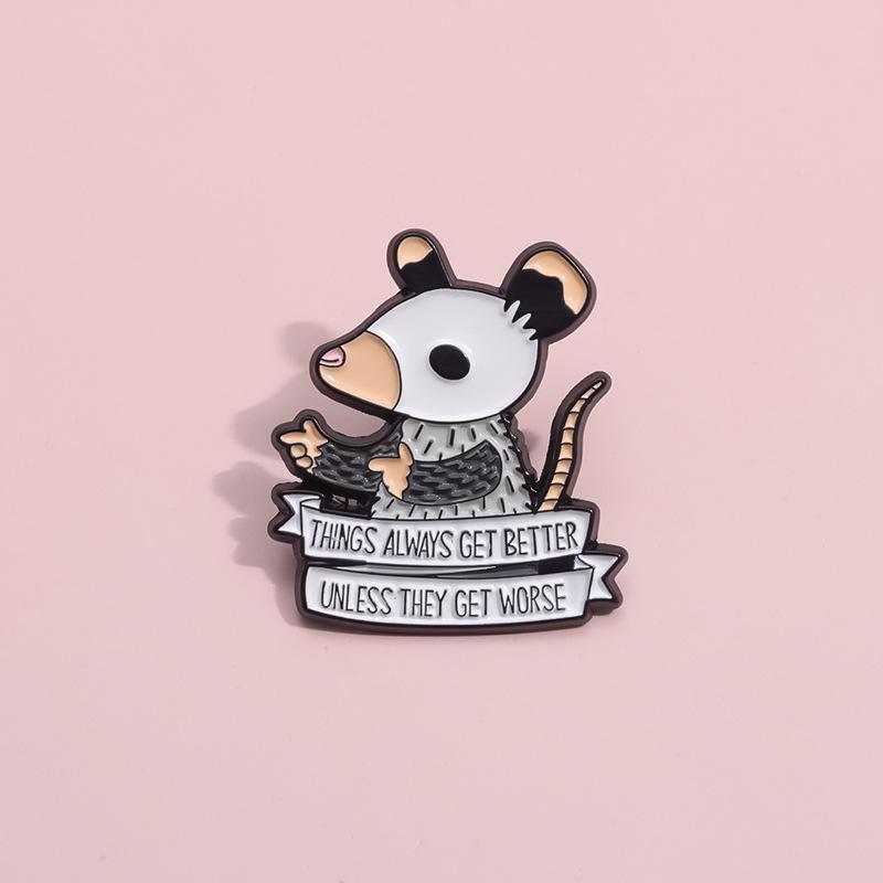 Mouse Adorable Cartoon Brooch Creative Letter Pin Unique Fashion Accessory For All
