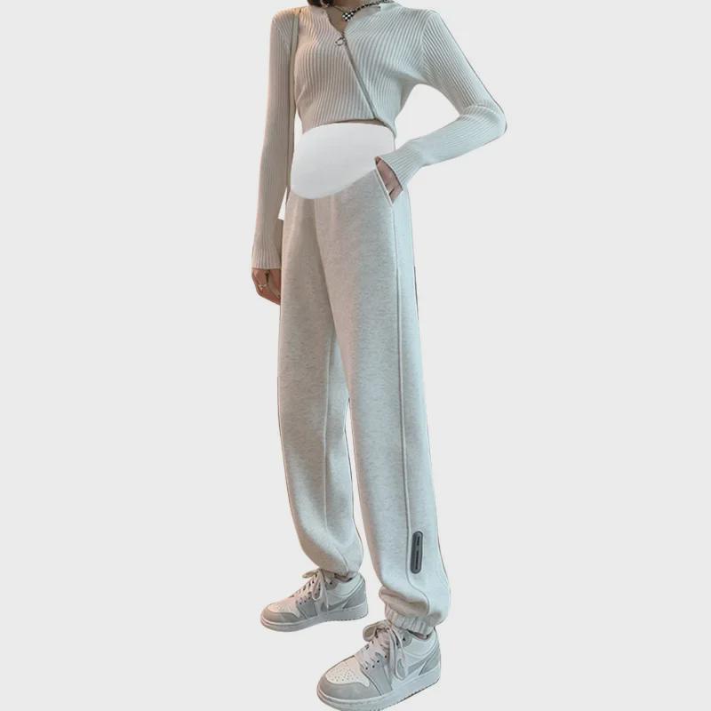 Lambskin Soft Maternity Leggings: Thick, Velvet, Belly Support Sports Pants