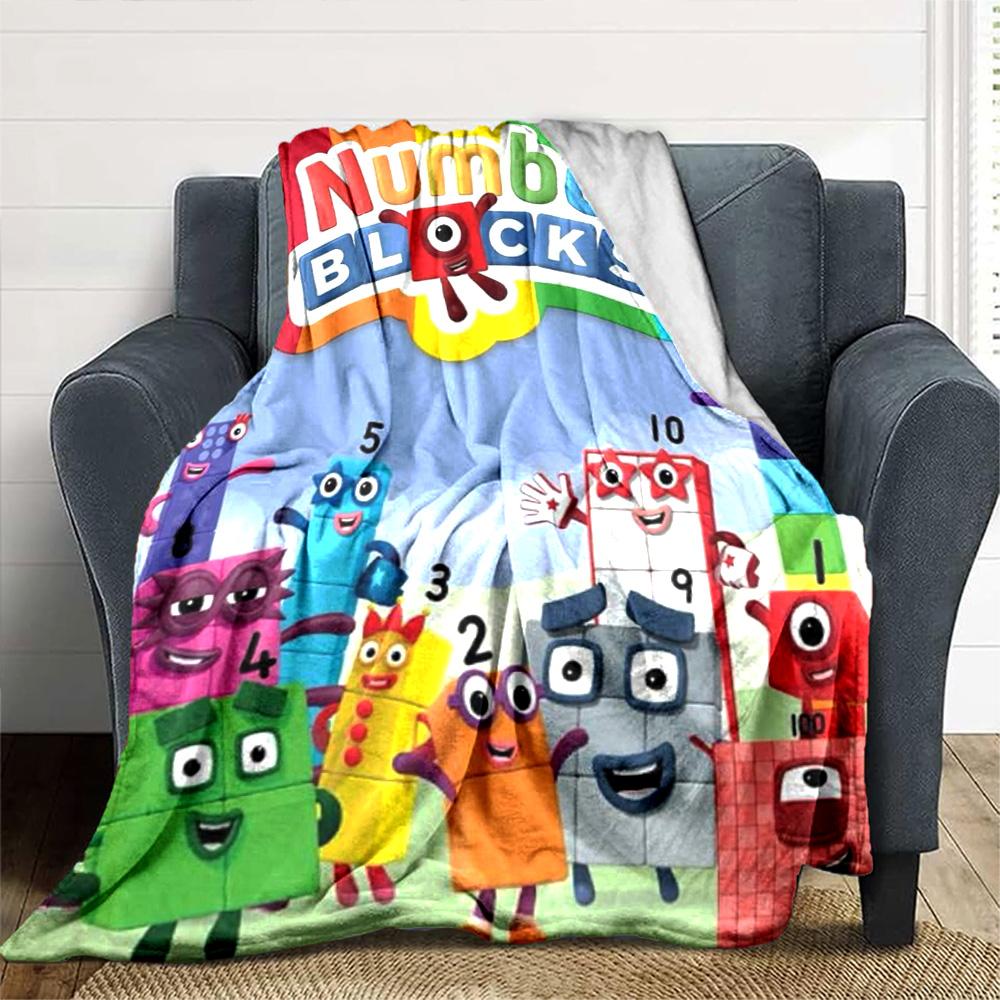 Coperta in Flanella Stampata Numberblocks Alta Qualità Calda Confortevole Coperta per Tutte le Stagioni Perfetta per Regali Decorazione Casa