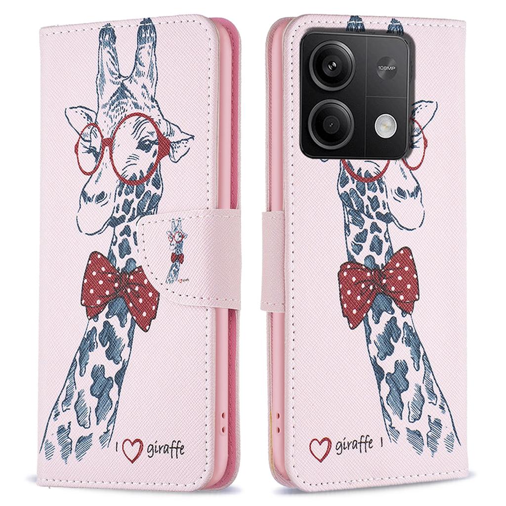 For Xiaomi Redmi Note 13 5G PU Leather Phone Case TPU Inner Shell Pattern Printing Design