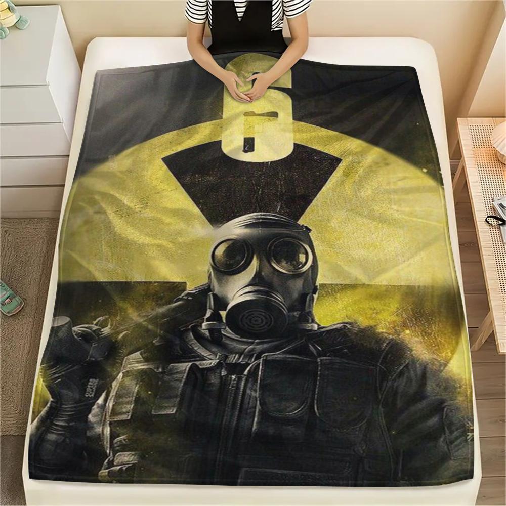 1PC Tom Clancy's Print Flannel Blanket, High quality Comfortable for All Seasons, Home Decor, Warmth and Comfort, Perfect for Christmas Gifts226