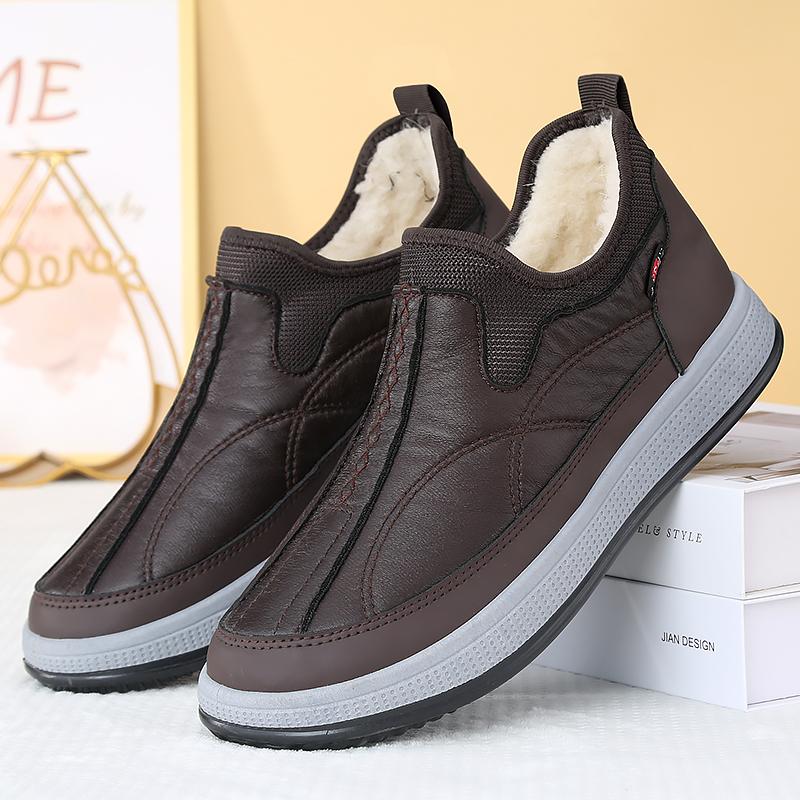 Winter Men's Sports Cotton Shoes, Velvet Thickeneded Warm Shoes, Middle-Aged and Elderly Dad's Shoes