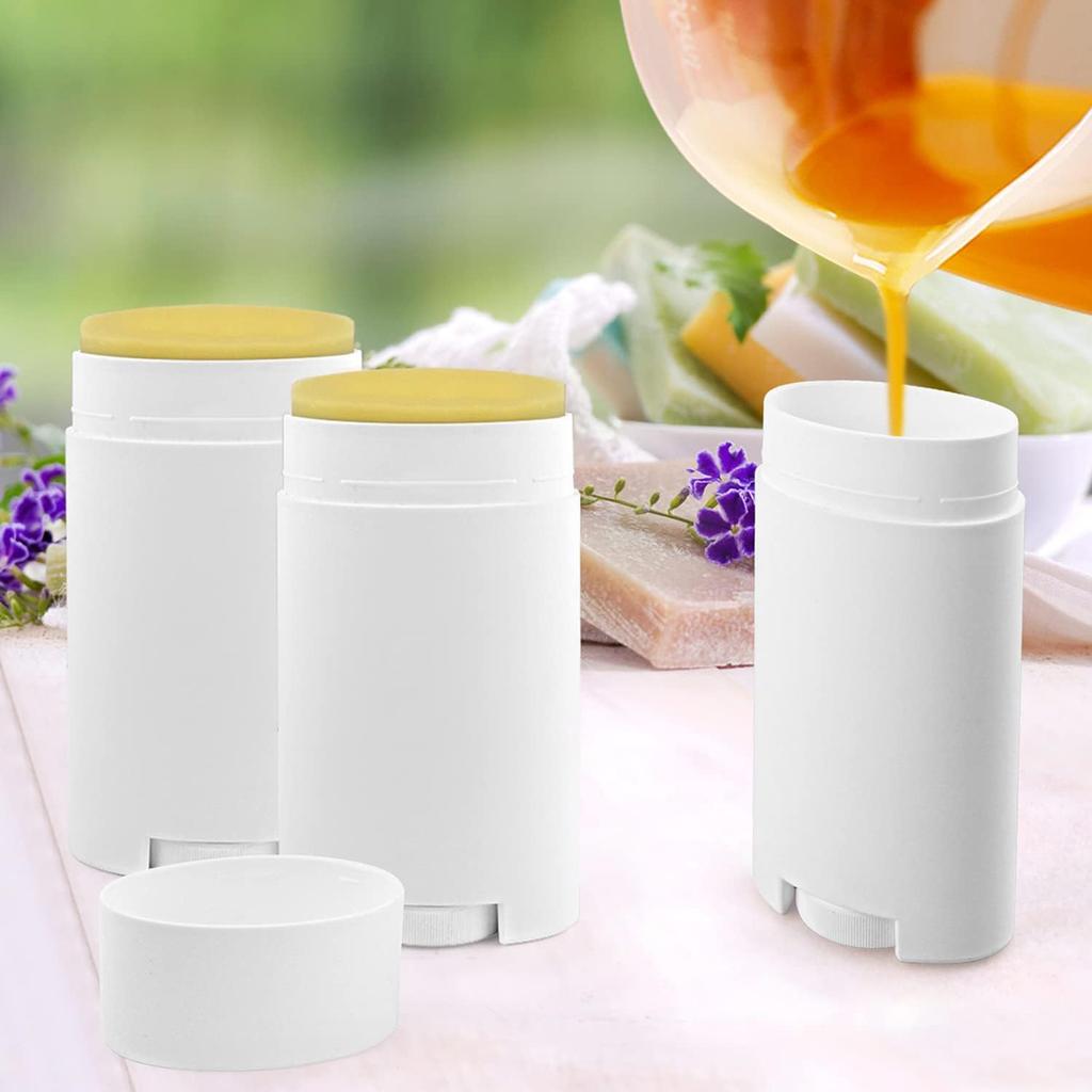 8pcs Empty Deodorant Containers Plastic Deodorant Tubes Refillable Cosmetic Containers for DIY Homemade Deodorant Lip Balm Soap