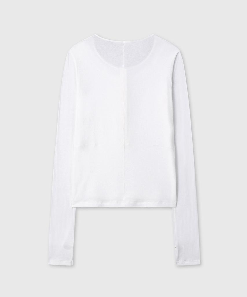 Daibeuinumeon Layered Double Henley Neck Long Sleeve (White)