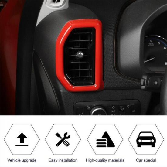 Fit For -2024 Ford Bronco Sport ABS Red AC Air Vent Outlet Frame Cover Trim