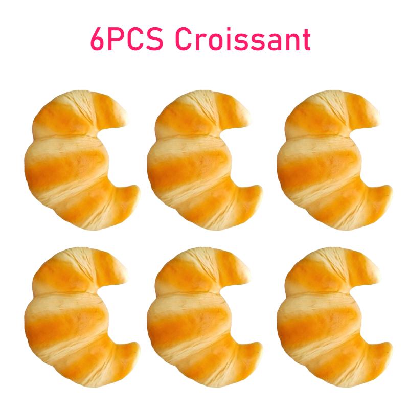 Juguete de Peluche Croissant para Apretar de Levantamiento Lento Pegajoso Juguete para Aliviar el Estrés Súper Suave Comida Simulación Creativa Pan Juguetes Anti-ansiedad