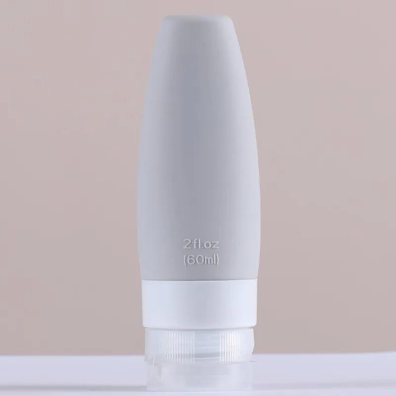 60/90ml Flacone da Viaggio Portatile in Silicone Contenitore per Liquidi Vuoto Ricaricabile Confezione Lozione Punti Contenitore Shampoo Crema Viaggio