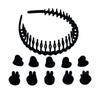 6Pcs/Set Fabric Red Black Plastic Small 2cm Hair Claw Hair Crabs for Girls With Non-Slip Teeth Hair Hoops Accessories For Women