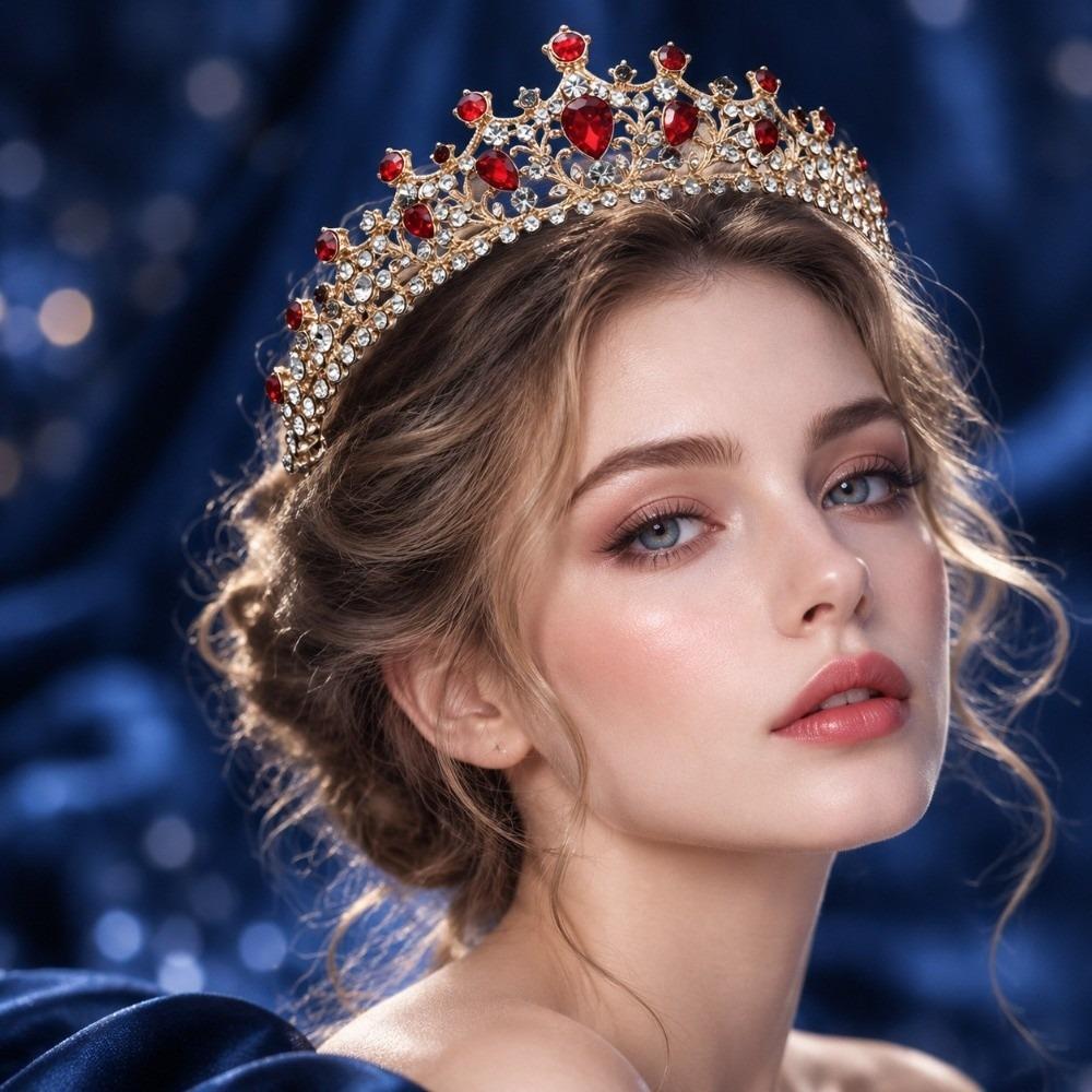 Baroque Style Princess Headband Gold Plated Bridal Tiara Fairy Rhinestone Headband  Pageant