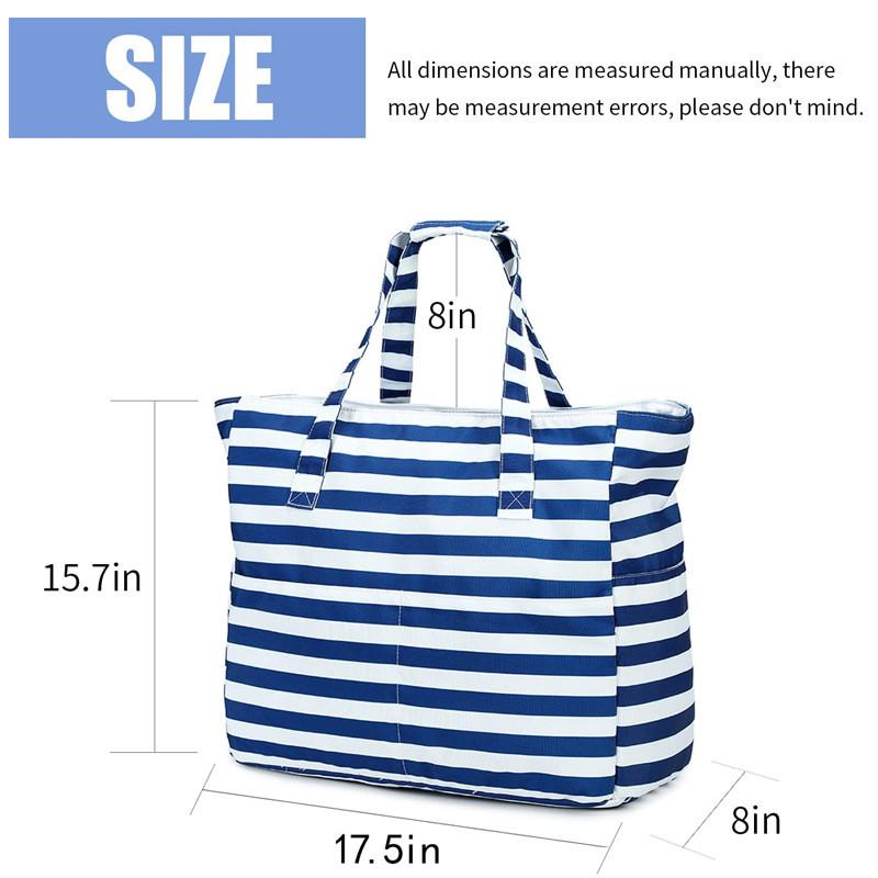 CHARMERM Borsa da spiaggia impermeabile e sabbia con cerniera per palestra, corsa, viaggio, nero/bianco, Taglia unica