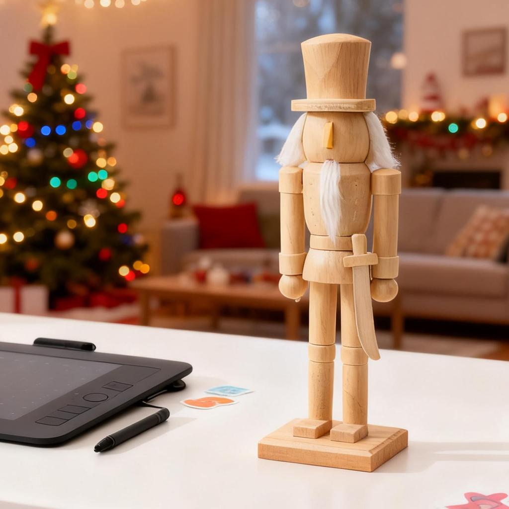 Bemalen Holz Nussknacker DIY Holz Nussknacker Soldat Handwerksset Unbemalte Nussknacker zum Bemalen Festlicher Schmuck