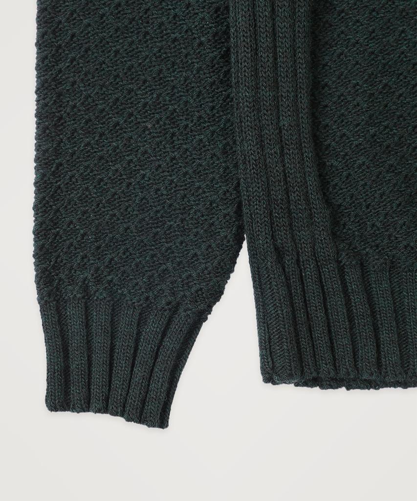 PANICALE Roll Neck Honeycomb Wool Blend Sweater [Green]