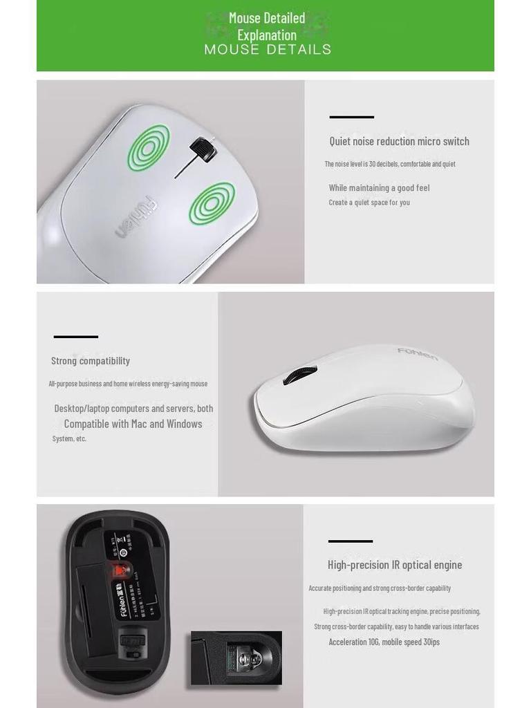 Fuller MK850 Kabelloses Tastatur- und Maus-Set für Büro und Zuhause