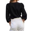 Women's Fashionable Casual Loose-Fitting Stylish Button-Down V-Neck Shirt Top