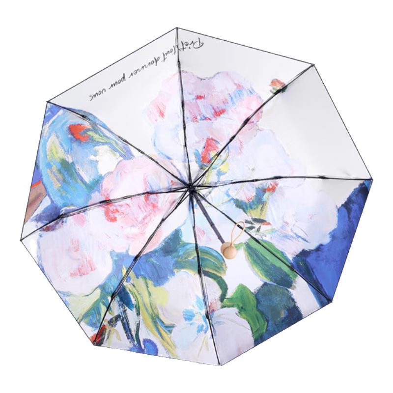 Yamo Stylish Double-Layer UV Protection Windproof Sun & Rain Umbrella Five-Fold 8-Ribs, Compact