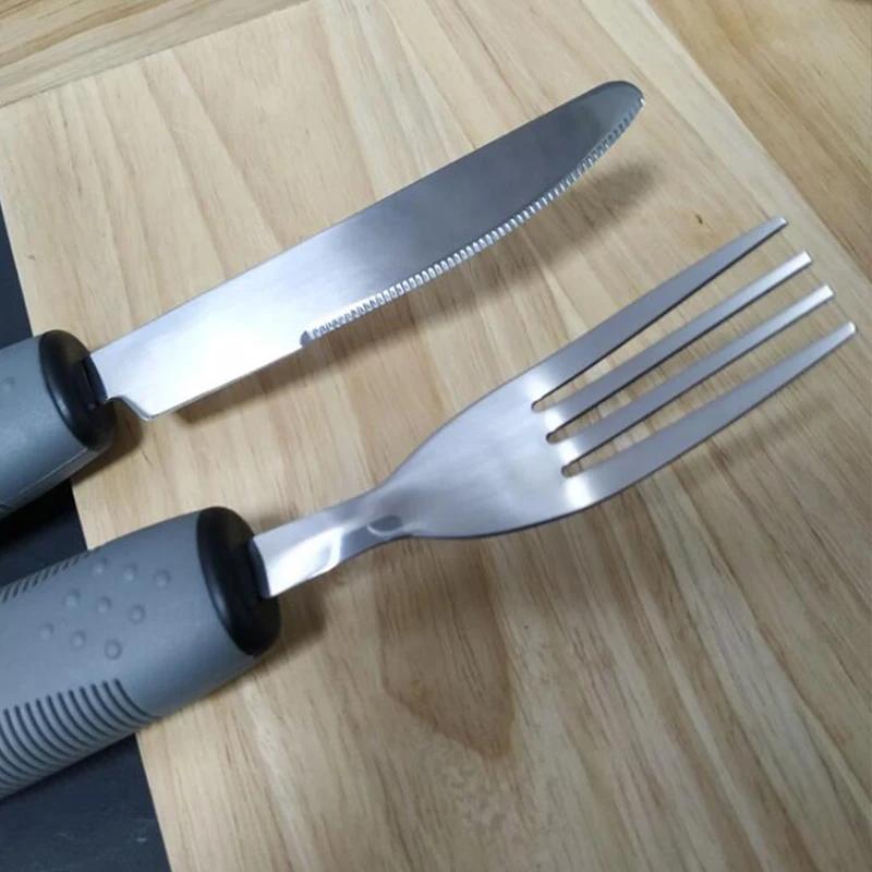 3/4/5Pcs/Set Elderly Adaptive Utensils Disabled Bendable Feeding Dinnerwares Parkinsons Self Training Spoon Fork Tableware