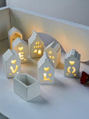 4 In1 Mini Love House Silicone Mold DIY Hollow Houses LED Light Ornament Casting Plaster Resin Molds Valentines Day Decor Gifts