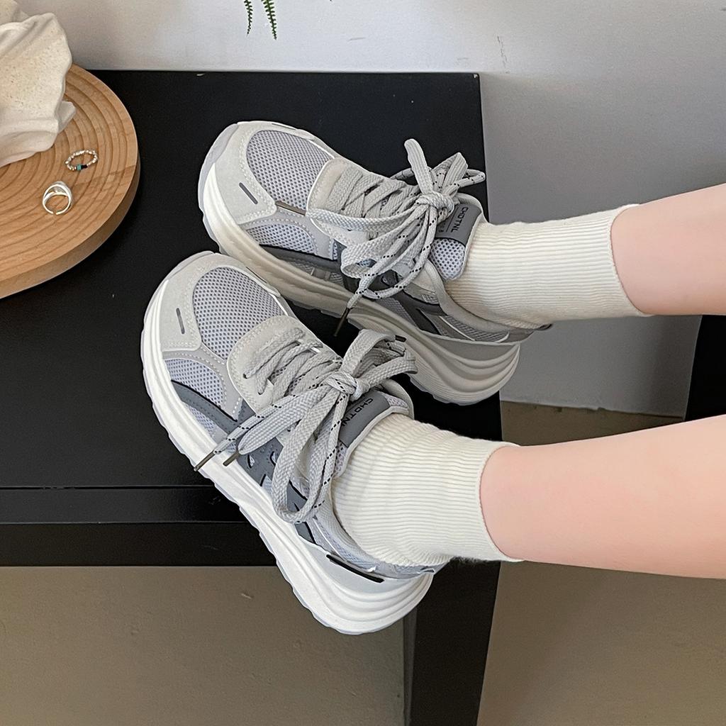 Thick-soled Small Dad Shoes Female Students Autumn New Light Luxury Casual Fashion Heightening Sports Shoes