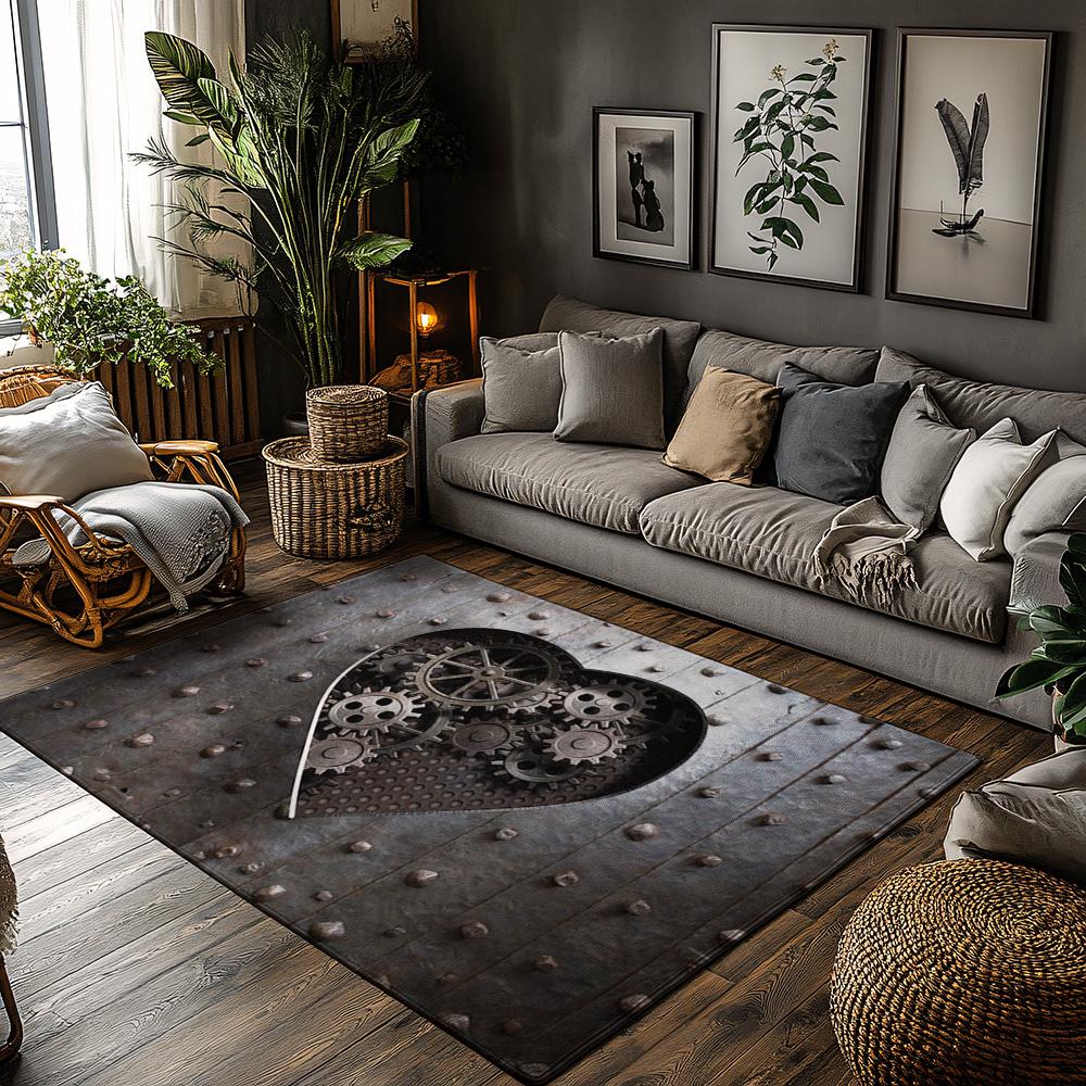 

Tuniu 3D Relief Clockwork Gear Floor Carpet Rug Mat for Living Room Bedroom Kitchen Pad 50cm x 80cm