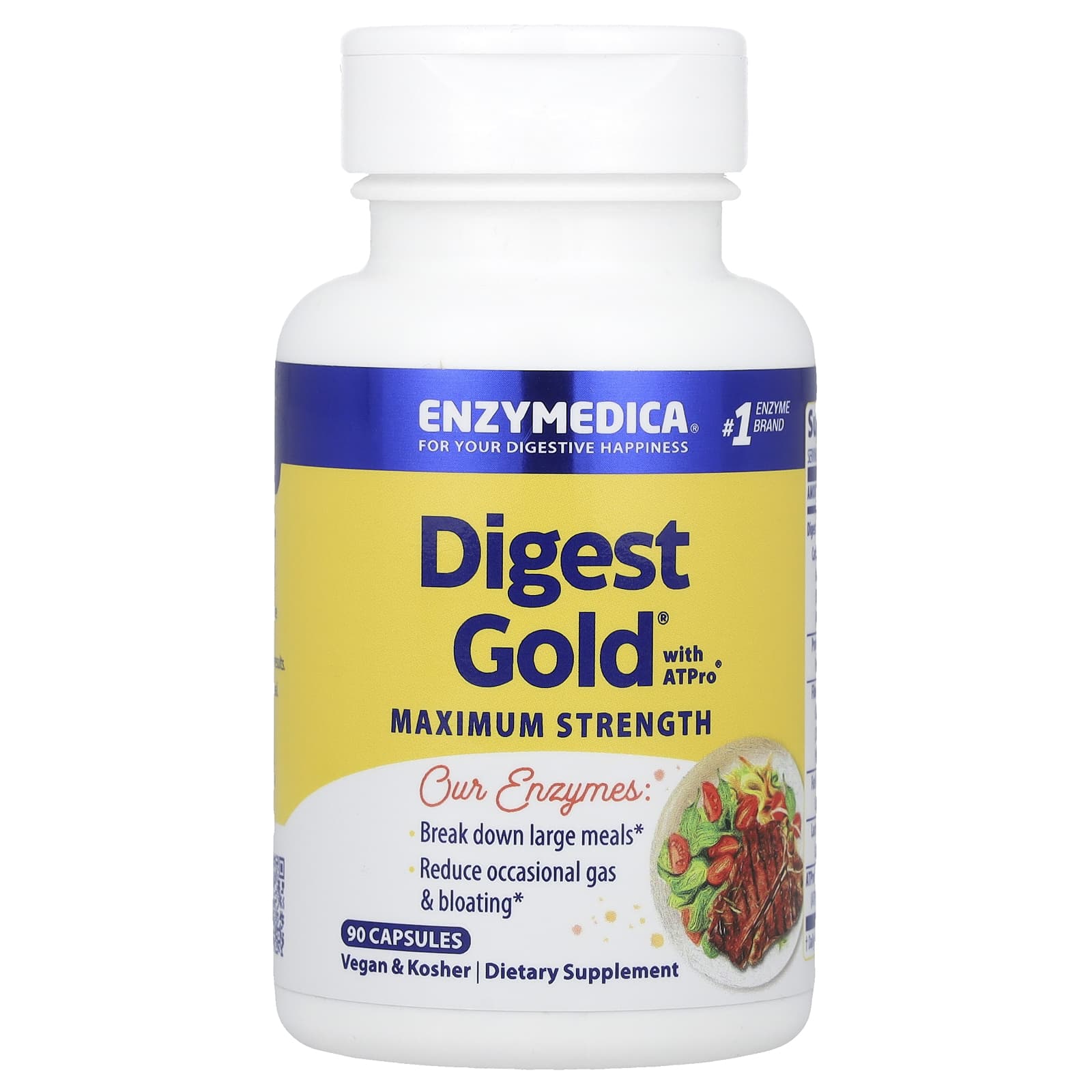 

Enzymedica, Digest Gold®, with ATPro®, Maximum Strength, 90 Capsules