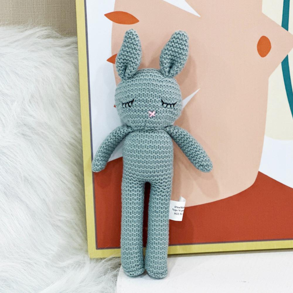 Cute And Charming Cartoon Knitted Animal Plush Doll Rabbit Owl Fox Bear Plush Toy Home Decoration Sleep Soothing Present Designed For Boys Plus Girls