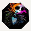 The Nightmare Before Christmas Themed Automatic Opening and Closing Folding Umbrella, Reinforced 8 Ribs, Compact Travel Design, Fashionable