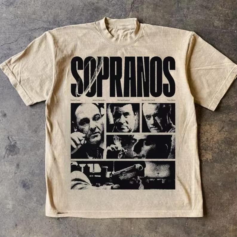 

The Sopranos Classic TV Show Cotton T-shirt 2000s Graphic Print T-Shirt Summer Men Women Retro Television Merch Short Sleeve Top S