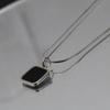 2025 High-End Minimalist Black Square Necklace with Hip Hop Design