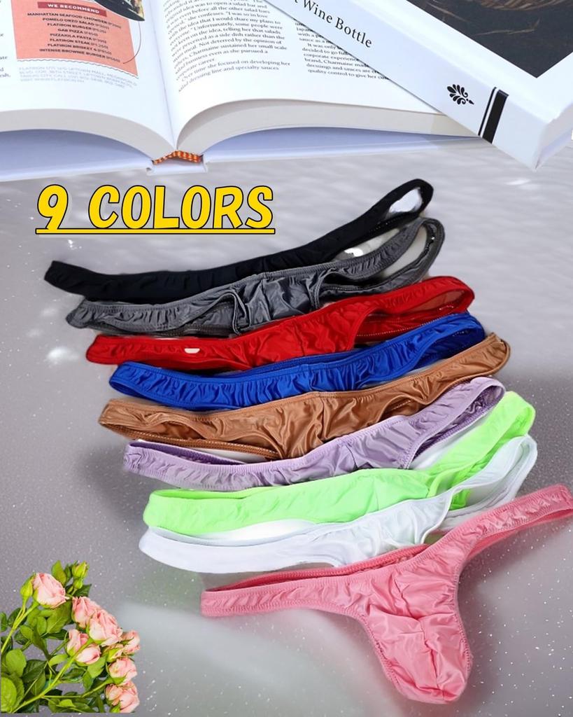 Heureux La Joie Smooth and Soft and Stretch Extra Small Underwear Men's T-Back Panties, Glossy, Comfortable, Panties, (JP, Alphabet, M, Red)