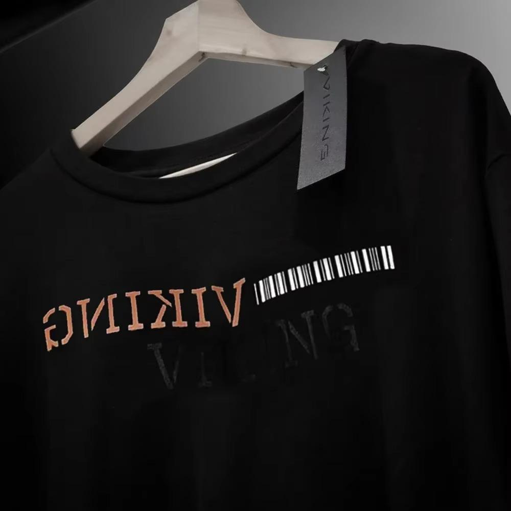 2024 English Letter Printing 100% High Quality Cotton Round Neck Casual Training New Men's Fitness and Fitness T-shirt