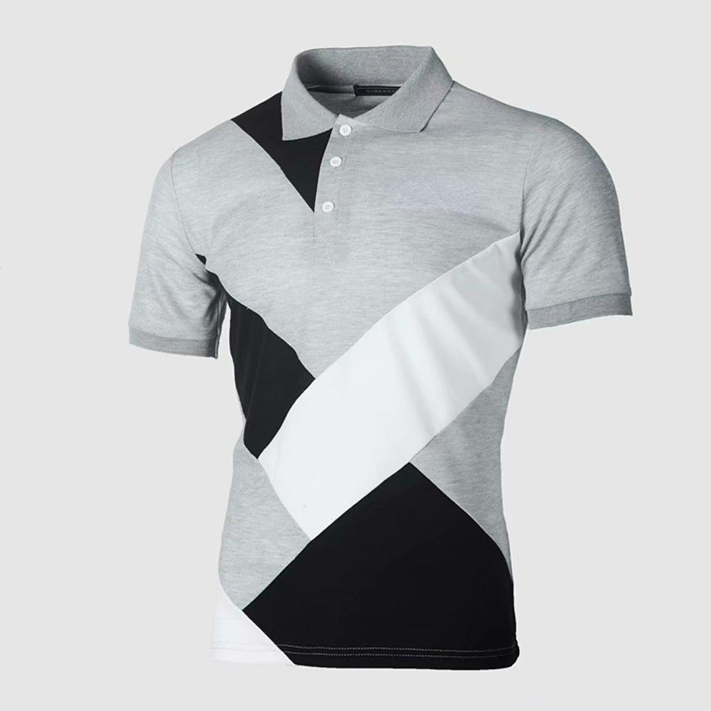 New Men's Sports Wear 2026 Summer New Men's European Code Stitching Short-sleeved Sports T-shirt