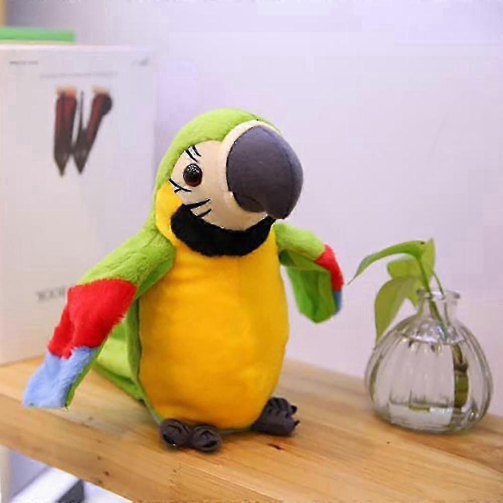 Talking Parrot Repeats What You Say Plush Animal Toy Electronic Parrot Toy Plush Toy Parrot Toys Best Gifts Suitable for Kids B [jkw]