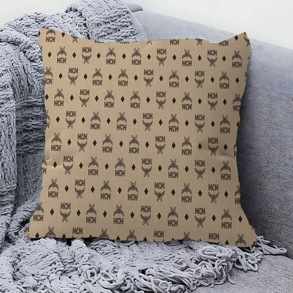 

Fashion M-MCM Logo Pillow Cover Design cushion Cover decor Holiday Decorati 45x45 cm